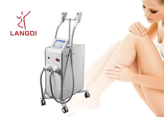2 Handpieces OPT SHR IPL+ DIODE LASER Technology สำหรับการกำจัดขน / ฟื้นฟูผิว