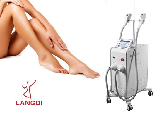 2 Handpieces OPT SHR IPL+ DIODE LASER Technology สำหรับการกำจัดขน / ฟื้นฟูผิว